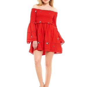 Free people Counting Daisies Embroidered Dress